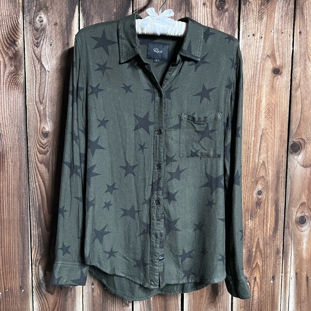 Rails Hunter Green Kathryn Star Flannel Whimsigoth Grunge Brat Sz Small - AS IS - Picture 2 of 14